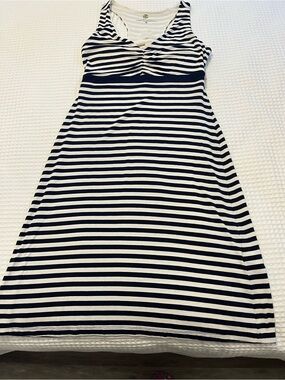 Dakini Navy and White Striped Maxi Dress